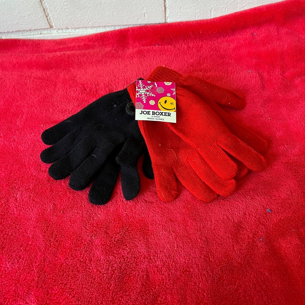 Joe Boxer Red and Black Mittens Cozy Winter Accessories